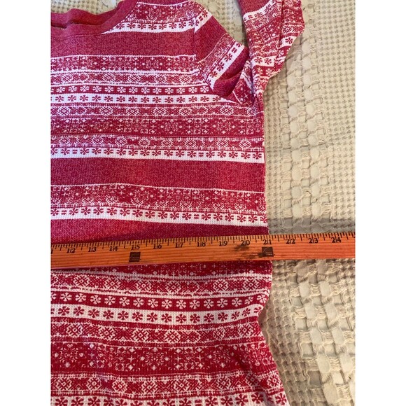 Tunic Top Pajamas or Dress No Tag Size Medium to Large Red White Snowflake Soft - Picture 10 of 11